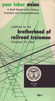 #ad 1958 Brotherhood of Railroad Trainmen Your Labor Union Locomotive Railway $9.18