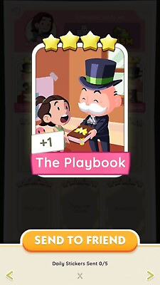 #ad Monopoly Go 4 Star Card The playbook $2.99