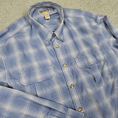 #ad Duluth Trading Armachillo Shirt Mens 2XLT Blue Cooling Roll Tab Sleeve Button Up $26.95