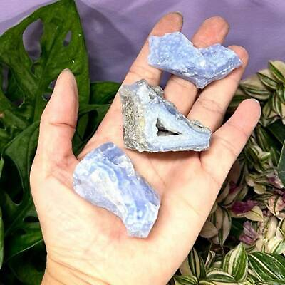#ad 30 50g Natural Blue Lace Agate Quartz Crystal Chalcedony Rough Druzy Geode 10Pcs $28.99