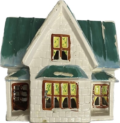 #ad Rare DEPARTMENT 56 GABLED HOUSE SNOW HOUSE SERIES 1982 VILLAGE RETIRED W Cracks $14.24