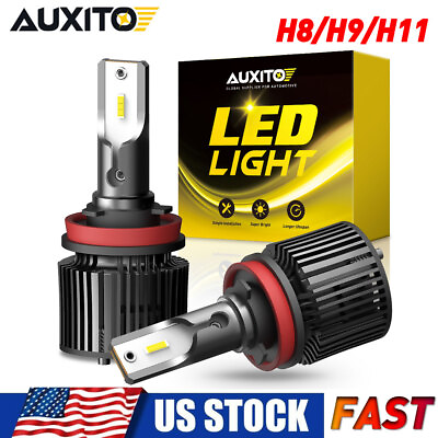 #ad 2pc AUXITO H8 H9 H11 LED Headlight Kit Bulbs High Low Beam Conversion Lamp White $19.99