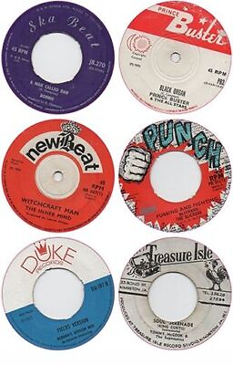 #ad 6x85mm Reggae Records Vinyl Stickers beat duke punch buster skinhead laptop ska GBP 5.70