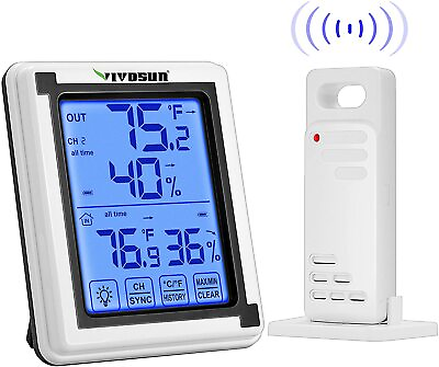#ad VIVOSUN Digital Hygrometer Thermometer Humidity Monitor with 200ft 60m wireless $19.54