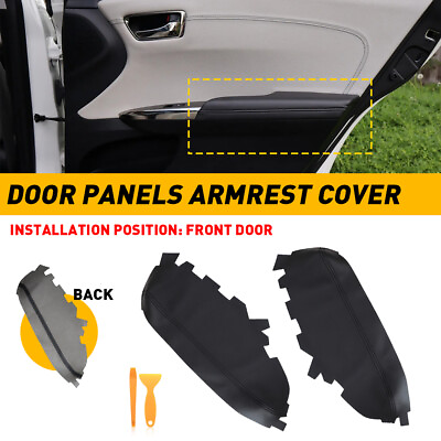 #ad 2X Interior Front Door Panel Armrest Leather Cover Skin For 13 18 Toyota Avalon $18.99