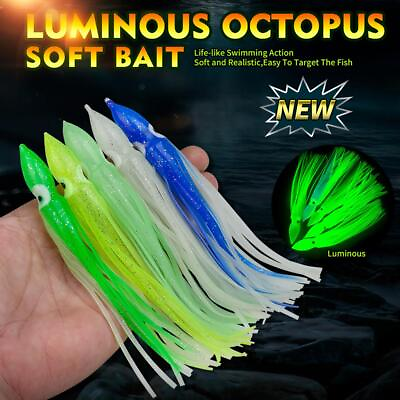 #ad Five Packs of Luminous Octopus Bait Soft Squid Lure Fake Bionic NEW Bait U3U2 $6.04