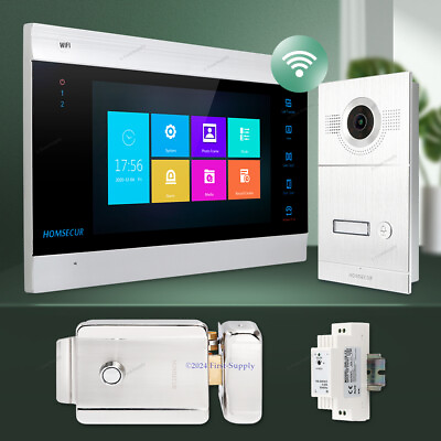 #ad HOMSECUR 7quot; WIFI HD Videoamp;Audio Smart Doorbell Doorphone with Lock $350.00