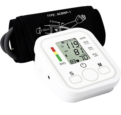 #ad Digital Upper Arm Blood Pressure Monitor Voice Reading BP Cuff Meter Machine $14.99