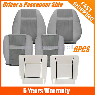 #ad For Dodge Ram 1500 2006 2010 Driver amp; Passenger Seat Cover amp; Foam Cushion Gray $162.29