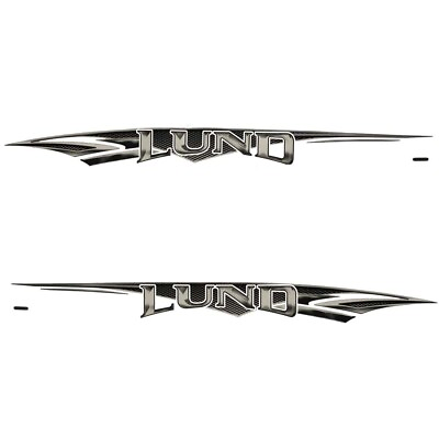 #ad Lund Boat Decal Stickers 2111459 Black Gray Emblems Set of 2 $155.87