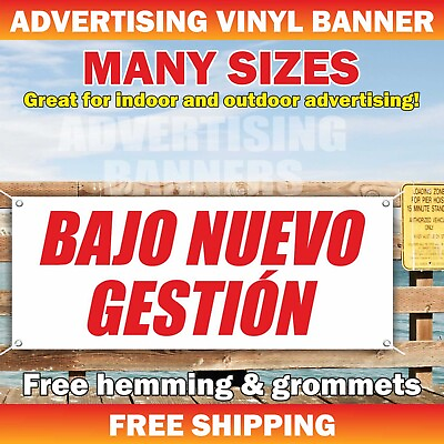 #ad BAJO NUEVO GESTION Advertising Banner Vinyl Mesh Sign UNDER NEW ADMINISTRATION $219.95