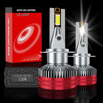 #ad H7 LED Headlight Bulbs High Low Beam Super Bright 6700K 40000Lumens 120W x2 $32.99