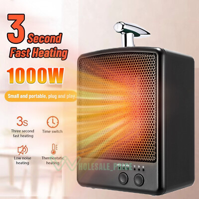 #ad 1000W Electric Space Heaters Room Portable Ceramic Small Heater Fan w Timer USA $28.09