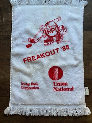 #ad RPI Freakout #x27;88 Towel Irving Bank Corp Union National Hockey $7.99