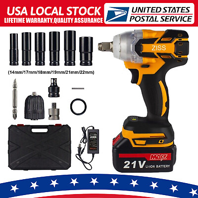 #ad Cordless Electric Impact Wrench Gun 1 2#x27;#x27; High Power Driver with Li ion Battery $63.98