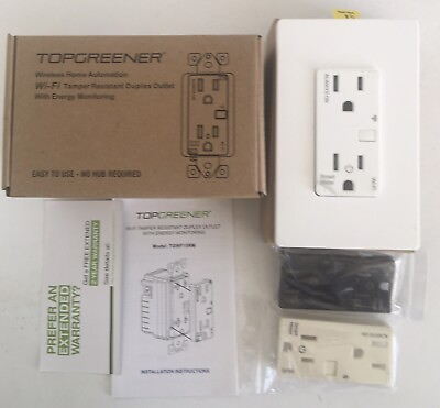 #ad TopGreener Wireless Home Automation TGWF15RM White Energy Monitoring Outlet $26.69