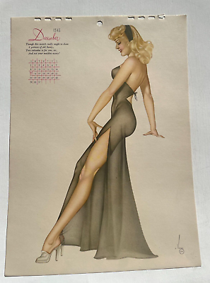 #ad Original December 1946 Esquire Pinup Girl Calendar Page by Varga $32.00
