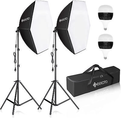 #ad Softbox Photography Lighting Kit: Professional Studio Continuous Lighting Equipm $175.99