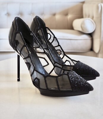 #ad ❤️SALE❤️NEW $1625 Giorgio Armani Sexy Pumps Heels Size36 Leather Crystal PVC $299.00