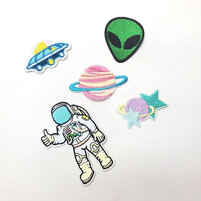 #ad Outer Space Galaxy Embroidery Iron On Patch Motif Applique PICK Cute Kawaii $2.51
