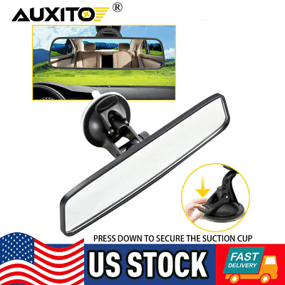 #ad Rear View Mirror Glass Suction Cup Stick On Interior Wide Car Truck Universal $12.99
