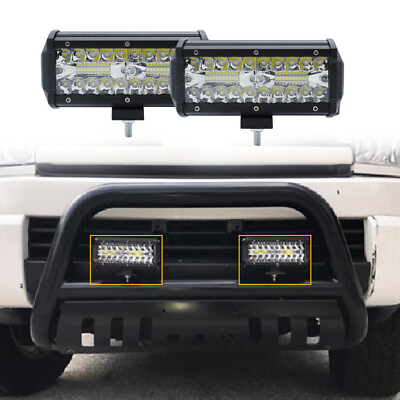 #ad 2x 7Inch 12000LM LED Work Light Bar Flood Spot Pod Offroad Fog Driving ATV Truck $35.64