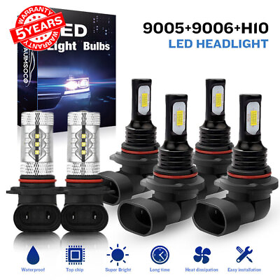 #ad 6x LED Headlight Hi Lo Beam Fog Light Bulbs 6000K For Chevy Colorado 2009 2012 $39.99