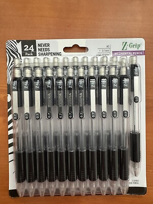 #ad Zebra Pen Z Grip Mechanical Pencil 0.7mm Point Size HB #2 Graphite Black 24 $9.98