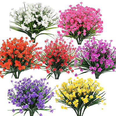 #ad Artificial Flowers Fake Outdoor UV Resistant Shrubs Faux Plants Spring Decoratio $8.99