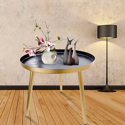 #ad Modern Metal Tray Table End Table Round Side Table for Small Spaces Living Room $34.99