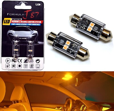 #ad LED Light Canbus Error Free 6418 5W Orange Two Bulb Trunk Cargo Replacement Lamp $11.25