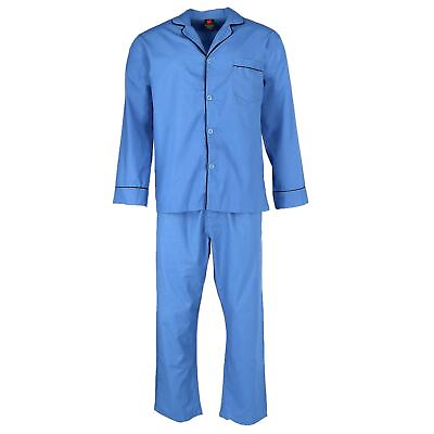 #ad New Hanes Men#x27;s Big amp; Tall Broadcloth Long Sleeve Pajama Set $43.94