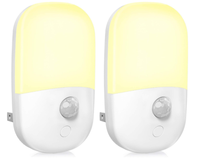 #ad 2Plug In Motion Activated Detector Sensor LED Indoor Night Light Electrical Home $16.98