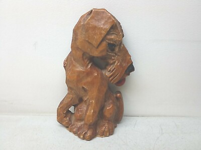 #ad Hand Carved Wood Terrier Breed Dog Stand Or Wall Hanging Kennel Vet Office Decor $24.99