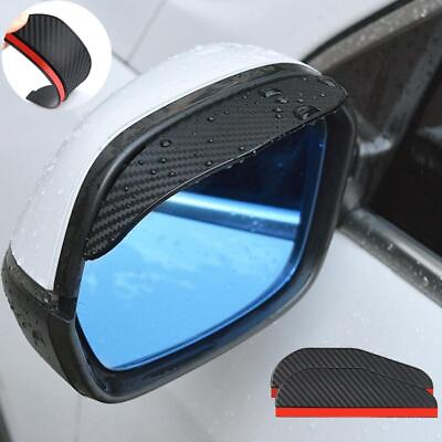#ad 2pcs Car Rearview Mirror Rain Eyebrow Visor Carbon Fiber Rearview Side Snow Sun $7.99