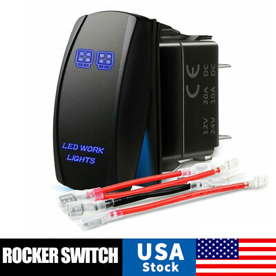 Blue LED Light Bar Laser Toggle Rocker Switch ON OFF 5pin For ATV UTV Car Boat $7.59