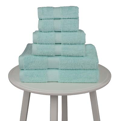 #ad 6 piece Luxury Towel Set 2 Bath Towels 2 Hand Towels 2 Washcloths Light Blue $21.55