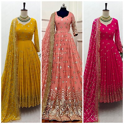 #ad WEAR ANARKALI DRESS PAKISTANI INDIAN ETHNIC GOWN BOLLYWOOD SUIT WEDDING PARTY $46.80