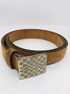 #ad Fullum amp; Holt Crackle Belt Brown Leather Unique Buckle Canada Mens 38 In. Waist $24.98