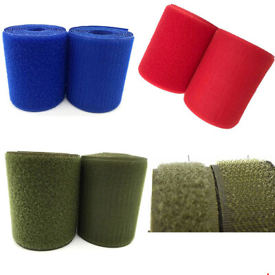 #ad 2m Length *10cm Width Sew on Hook and Loop Fastener Tape Blue Army Green Red $8.28