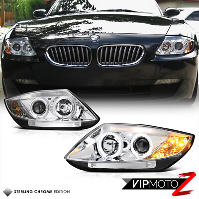 #ad New Pair LeftRight Euro Clear Crystal Halo Projector Headlight 2003 2008 BMW Z4 $308.99
