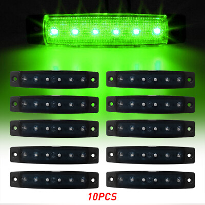 #ad 10X LED Lights Side Marker Green Clearance Light Side for Lamp Truck Trailer RV $11.99