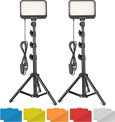 LED Video Light Kit 2Pcs Dimmable Continuous Portable Photography Lighting $49.20