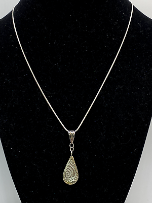 #ad Sterling Silver Chain and Teardrop Silver Pendant 16quot; $21.00