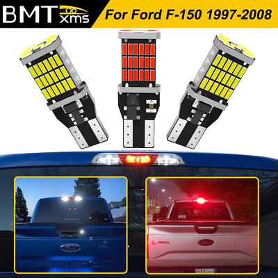912 LED 2 White 1 Red Cargo Third Brake Light Bulbs for Ford F150 F250 1997 2008 $13.39