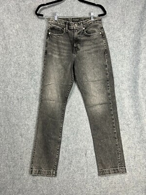 #ad Banana Republic Jeans Women 27 L Gray Black High Right Straight Leg Denim Casual $16.05