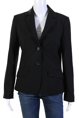 #ad Boss Hugo Boss Womens Janna 2 Blazer Jacket Black Wool Size 6 $42.69