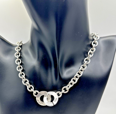 #ad Tiffany amp; Co. S. Silver 1837 Circle Clasp 44.5 Grams 17quot; Toggle Chain Necklace $499.99
