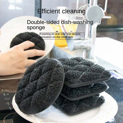 #ad 3Pcs Double sided Multi purpose Cleaning Sponge Magic Wipe Dishwashing Pot $7.99