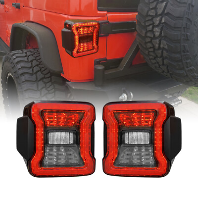 #ad #ad Rear Tail lights for 07 18 Jeep Wrangler JK JKU Rubicon Sahara Sport Pair Smoked $69.00
